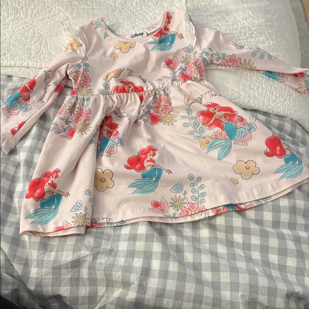 Disney Pink Ariel Floral Long Sleeve Dress
